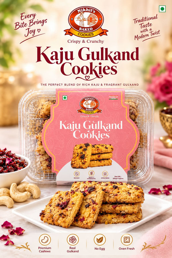 Kaju Gulkand Cookies